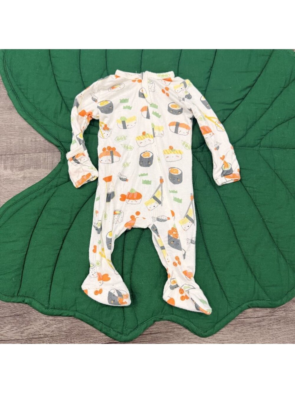 Angel Dear Bamboo Newborn Sushi Print Footie